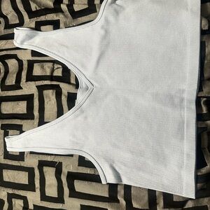 Aeropostale White Ribbed Tank Top
